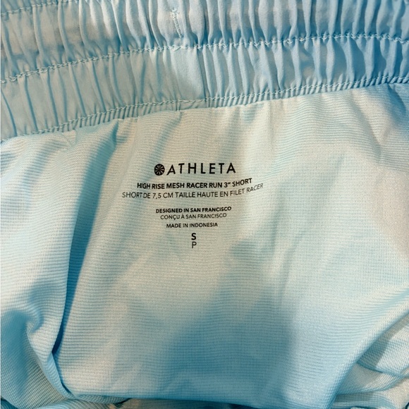 Athleta NWT Blue High Rise Racer Run 3” Shorts - Small - Picture 10 of 11